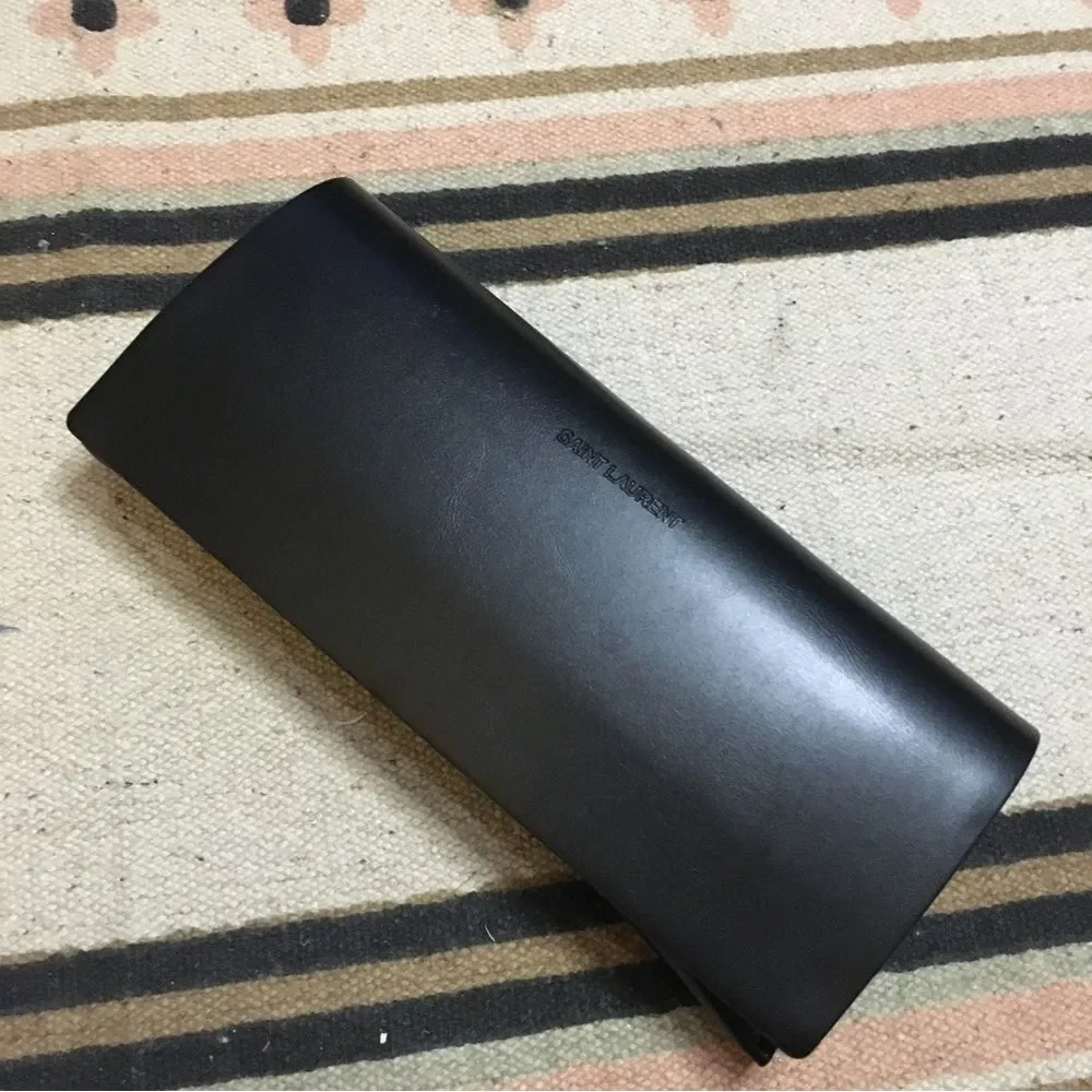 Saint Laurent Black Eyeglasses sunglasses case with shag new